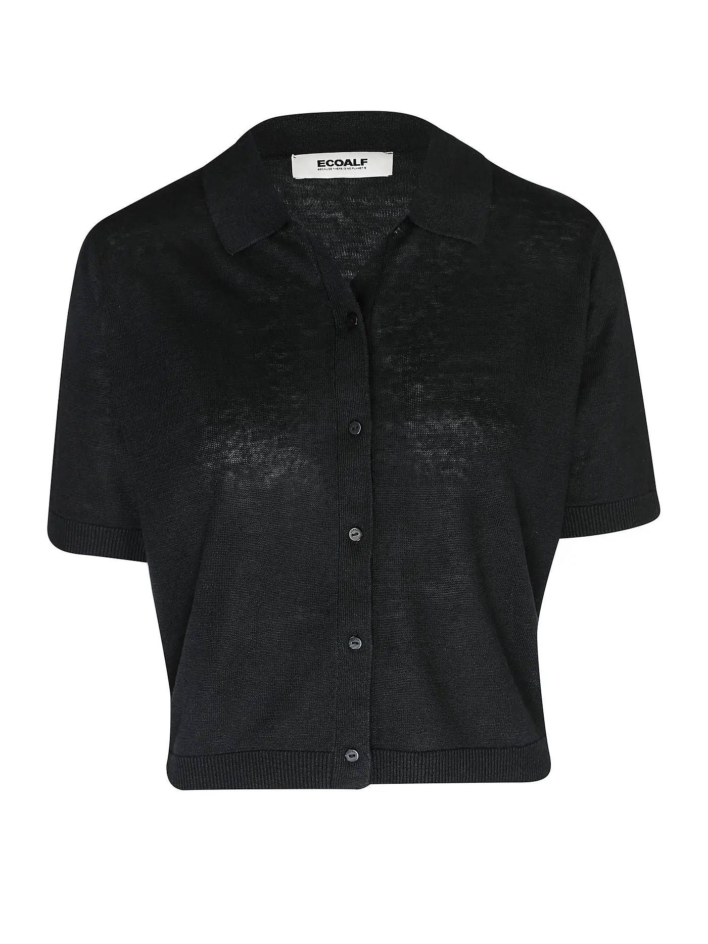 ECOALF |  Leinen Stickjacke JUNIPERALF | schwarz
